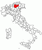 Situacion de la provincia de Trento en Italia
