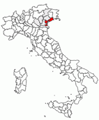 Situacion de la provincia de Venecia en Italia
