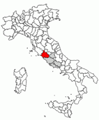Situacion de la provincia de Viterbo en Italia