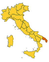 Situacion del Salento en Italia