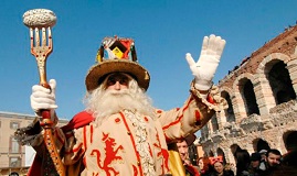 Padre del Gnoco en el Carnaval Verona