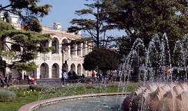 Jardines de la plaza Bra de Verona