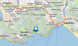 Situacion de Maiori en la Costa Amalfitana