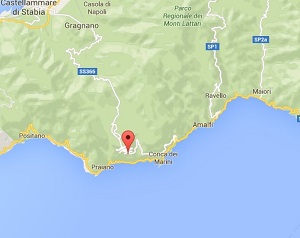 Situacion de Furore en la Costa Amalfitana