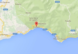 Situación de Positano en la Costa Amalfitana
