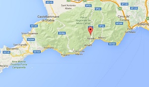 Situacioón de Scala en la Costa Amalfitana
