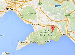 Situacion de Tramonti en la Costa Amalfitana