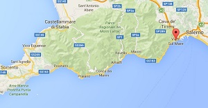 Situacion de Vietri en la Costa Amalfitana