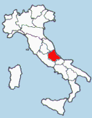 Situacion de la Region de Abruzzo en Italia