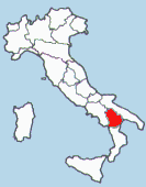 Situacion de la Region de Basilicata en Italia