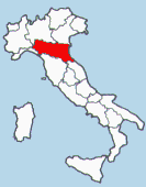 Situacion de la Region de Emilia Romaña en Italia