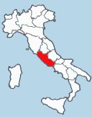 Situacion de la Region de Lacio en Italia