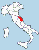 Situacion de la Region de Le Marche en Italia